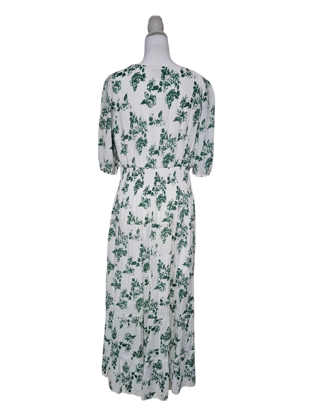 Green Floral V-Neck Maxi Dress - Picture 2 of 8